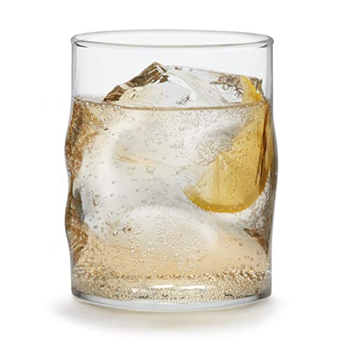 Libbey Lava Rocks Glasses Set, Free Form Glassware Drinking Glasses Set of 8, Tactile, All-Purpose, Dishwasher Safe Glasses for Cocktail Parties