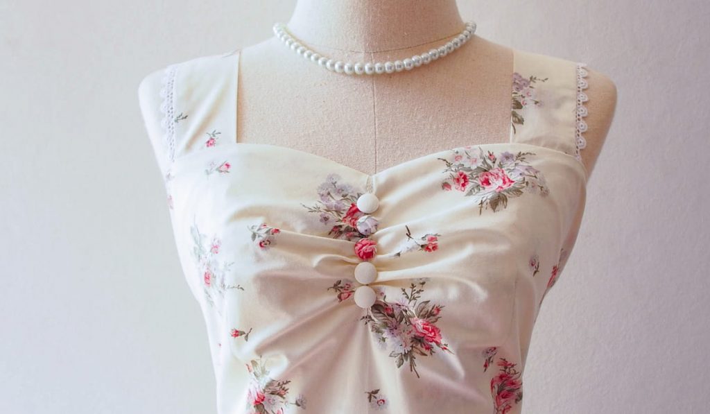 flowery sleeveless top on a manequin