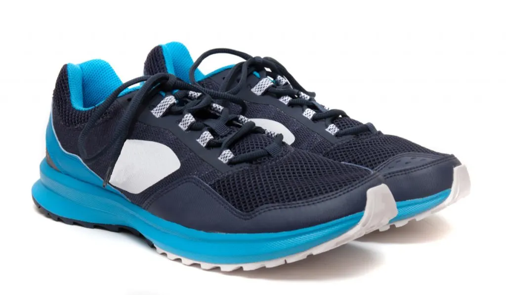 modern blue man sports shoes isolated on a white background.